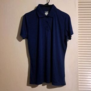 Men's Dry Fit Golf Polo Shirt Dark Blue Large